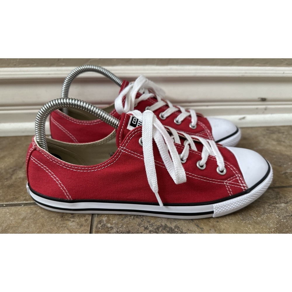 Converse Chuck Taylor All Star Red Canvas Sneakers Low Top Shoes Women's 8.5